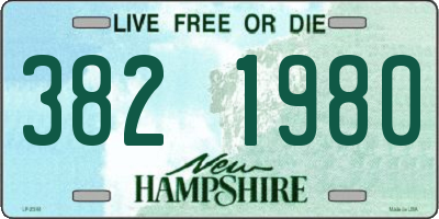 NH license plate 3821980