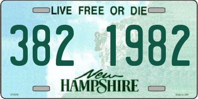 NH license plate 3821982