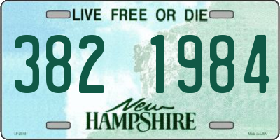 NH license plate 3821984