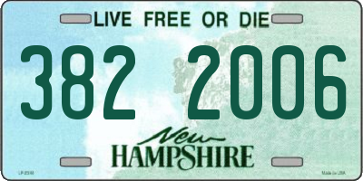 NH license plate 3822006