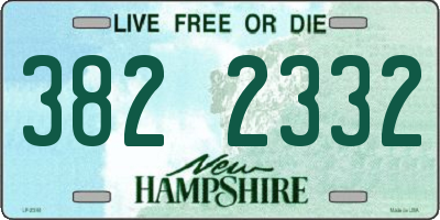NH license plate 3822332
