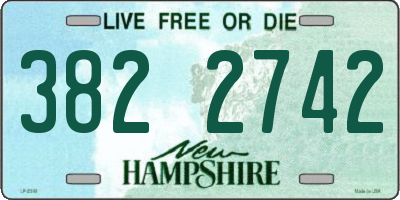 NH license plate 3822742
