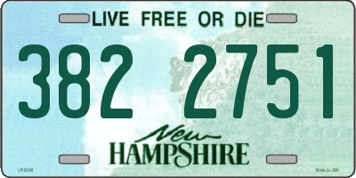 NH license plate 3822751