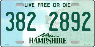 NH license plate 3822892