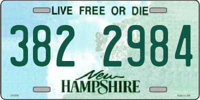 NH license plate 3822984