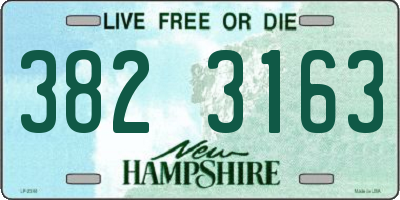 NH license plate 3823163