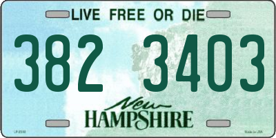 NH license plate 3823403