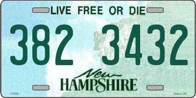 NH license plate 3823432
