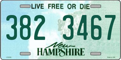 NH license plate 3823467
