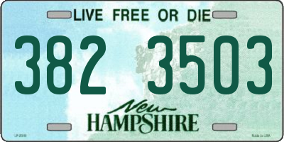 NH license plate 3823503