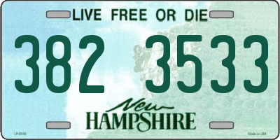 NH license plate 3823533