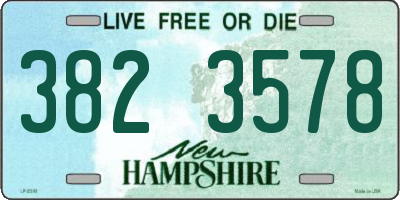 NH license plate 3823578
