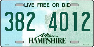 NH license plate 3824012