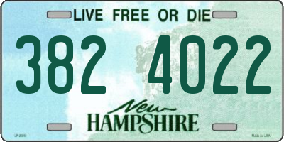 NH license plate 3824022