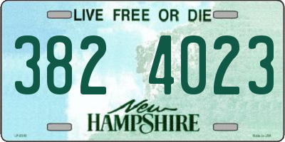 NH license plate 3824023