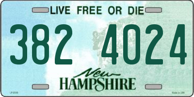 NH license plate 3824024