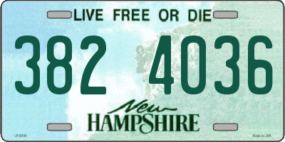 NH license plate 3824036