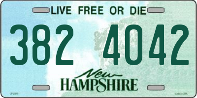NH license plate 3824042