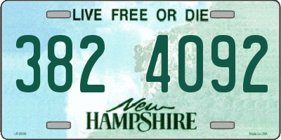 NH license plate 3824092