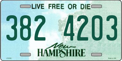 NH license plate 3824203