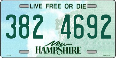 NH license plate 3824692