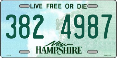 NH license plate 3824987