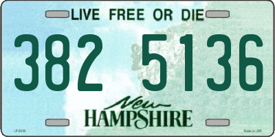 NH license plate 3825136