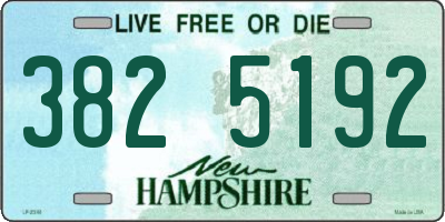 NH license plate 3825192