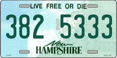 NH license plate 3825333