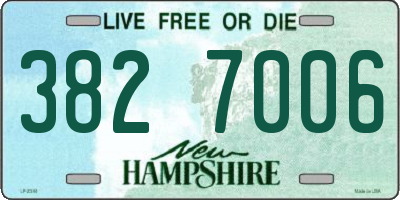 NH license plate 3827006