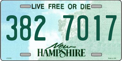 NH license plate 3827017