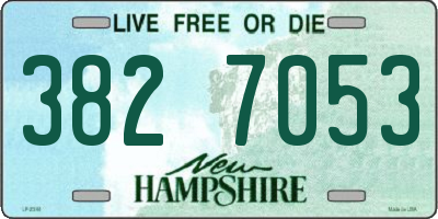 NH license plate 3827053