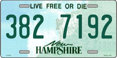 NH license plate 3827192