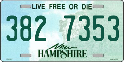 NH license plate 3827353
