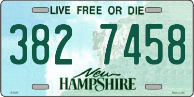 NH license plate 3827458
