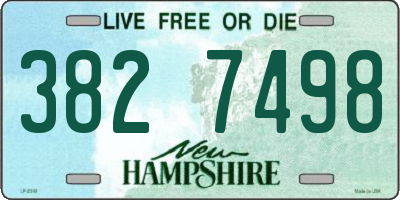 NH license plate 3827498
