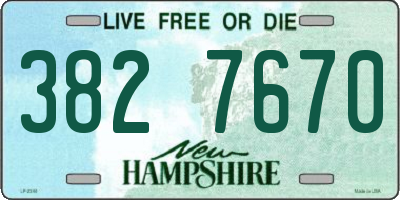 NH license plate 3827670