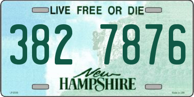 NH license plate 3827876