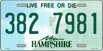 NH license plate 3827981