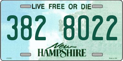 NH license plate 3828022