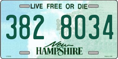 NH license plate 3828034