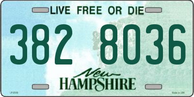 NH license plate 3828036