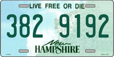 NH license plate 3829192