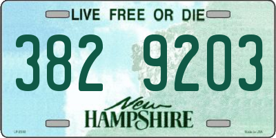 NH license plate 3829203