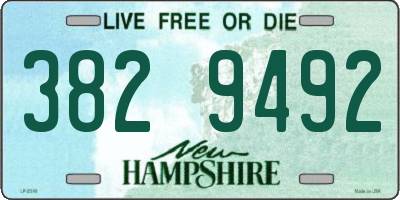 NH license plate 3829492