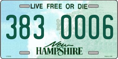 NH license plate 3830006