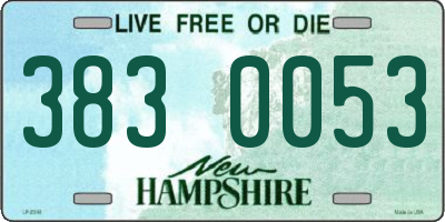 NH license plate 3830053