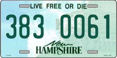 NH license plate 3830061