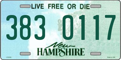 NH license plate 3830117