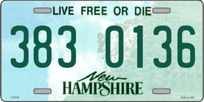 NH license plate 3830136